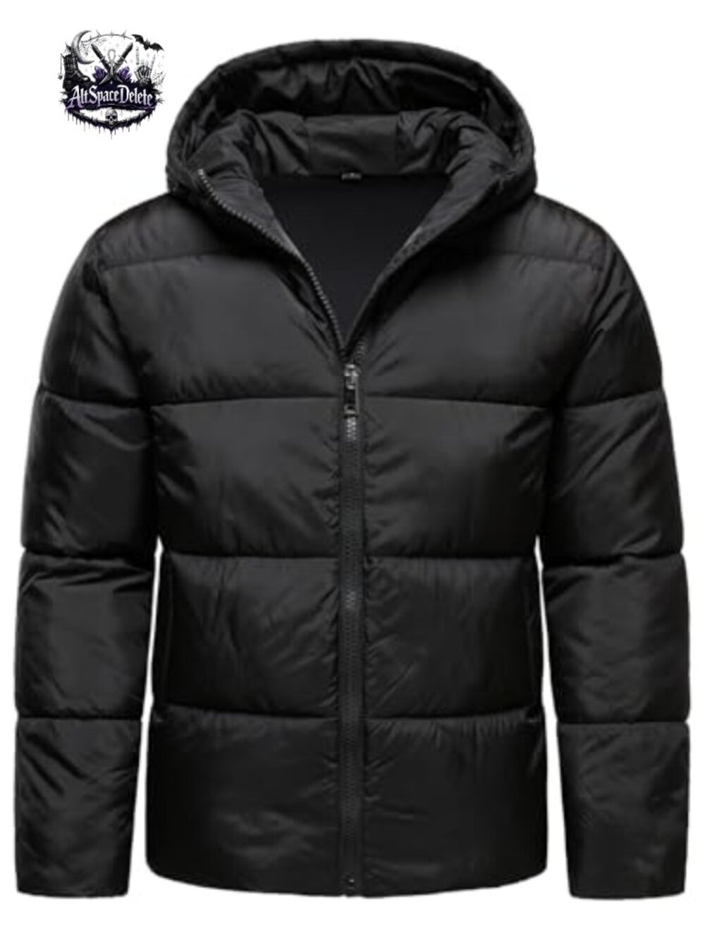 Men's Quilted Puffer Jacket Hooded Winter Coat Windproof